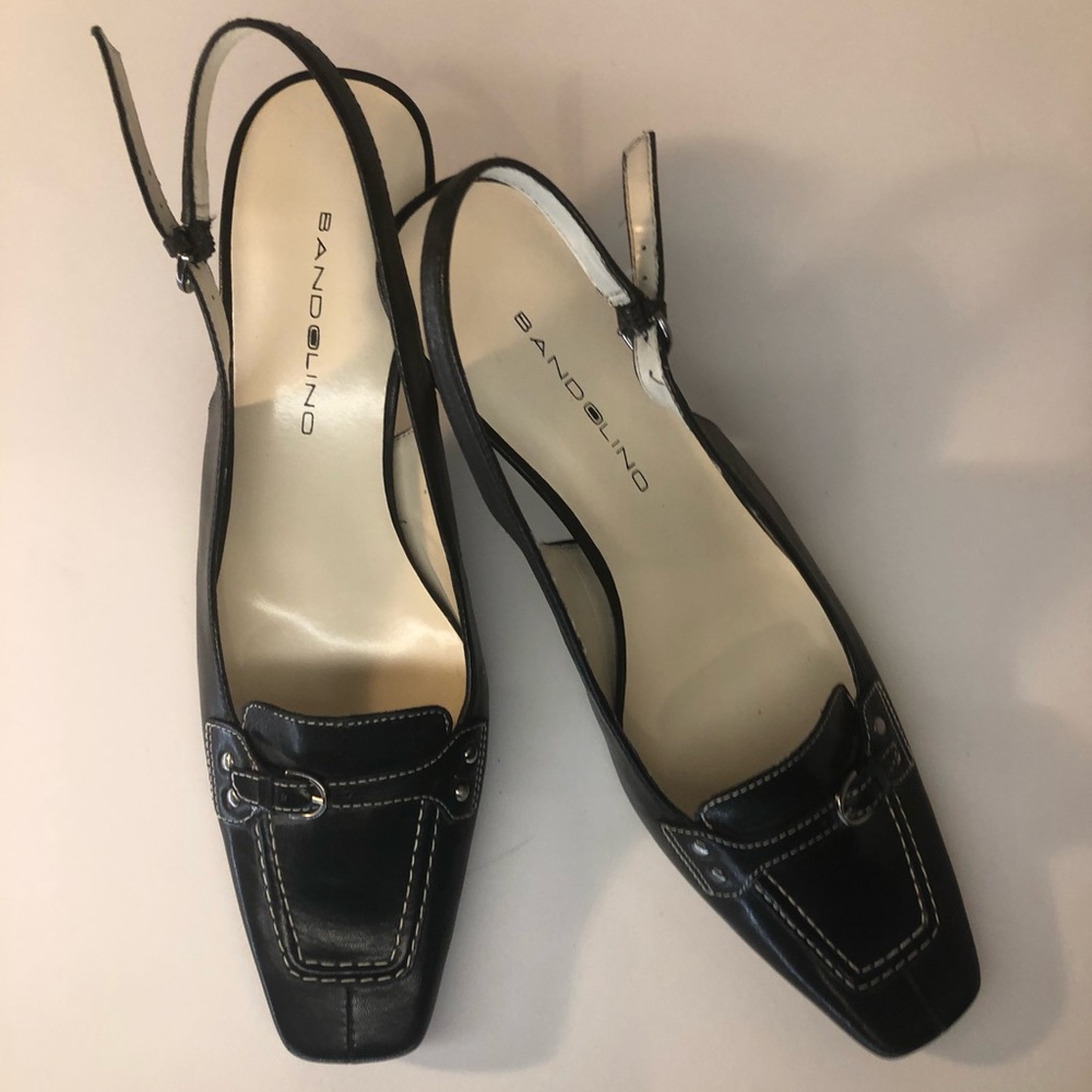 Women Bandolino leather sling back pump black 7.5